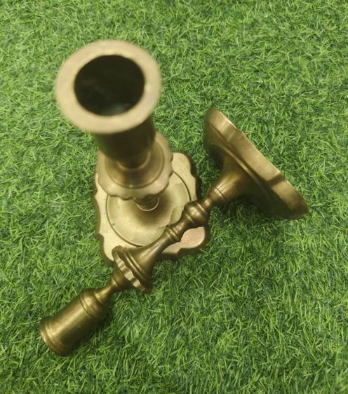 เชิงเทียนทองเหลืองวินเทจ (คู่) รูปที่ 2