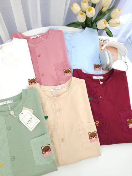 งานป้ายCHOM 
อกหน้าผ้า 46 ยาว27 ผ้ายืด ผ้าเด้งงานปักลายน่ารักมากๆ รูปที่ 4