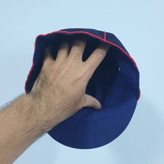 หมวกลูกเสือสำรอง หมวกเนตรนารี สำรอง ป.1 ถึง ป.3 สีน้ำเงินขลิบแดง ขนาด Free Size รูปที่ 4