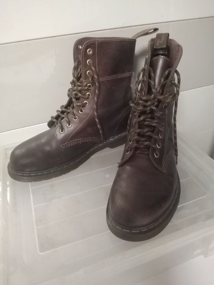 น้ำตาล หนังแท้ รองเท้าบู๊ท UK 10.5 | EU 45 1/3 | US 11 Dr.Martens Dr. Martens Brown Leather Lace-Up Boot


