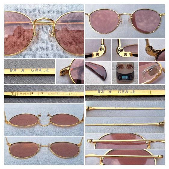 แว่นตาเจแปนิสแฮนด์คราฟท์ในตำนาน  บาดาเกรซ–BADA GRACE  by LUNETTA BADA โมเดลหยดน้ำ–แพนโต้ กรอบไทเทเนียมบริสุทธิ์สีทอง เลนส์กระจกคริสตัลฝรั่งเศสกันแดด สีกลีบบัว...Authentic Vintage BADA GRACE by LUNETTA BADA Handcrafted in Sabae, Japan รูปที่ 5