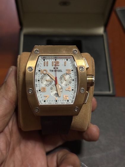 TW Steel CEO Tonneau Rose Gold Chronograph Dial Watch 
