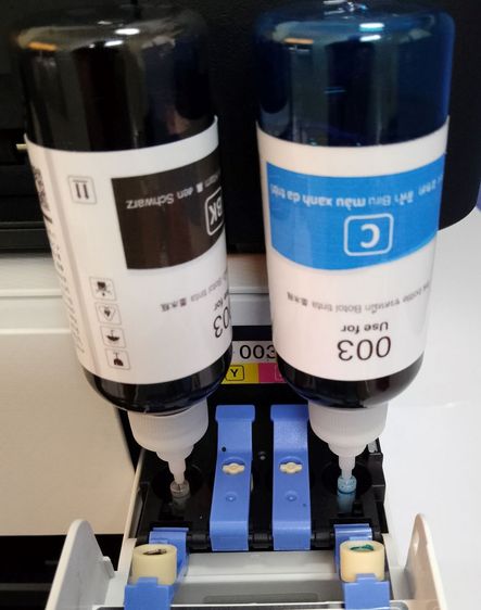 หมึก For Epson หัวเติมรุ่นไหม่  คว่ำเติมได้เลยไม่ต้องใช้ที่เติม รูปที่ 2