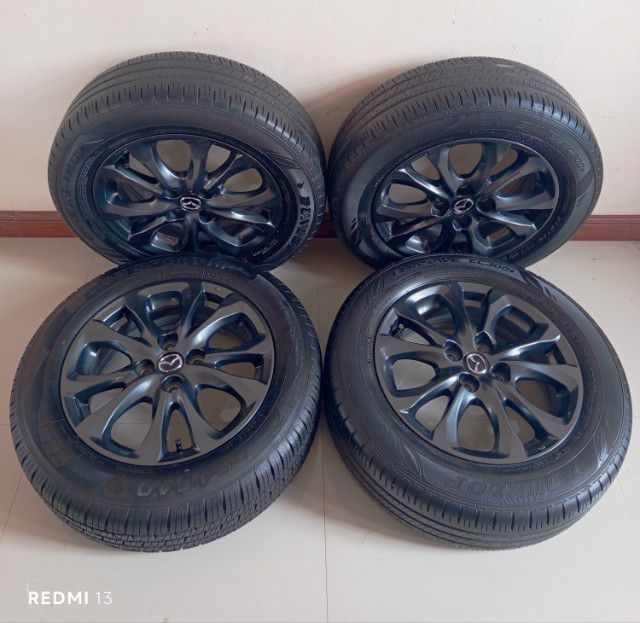 ล้อแม็ก Mazda 2 ปี 2018 ขอบ 15 นิ้ว พร้อมยาง Dunlop 185 65 R15 ยาง 3 เส้นอายุ 2 ปี 1 เส้นใหม่สภาพดี รอยเล็กน้อย รูปที่ 10