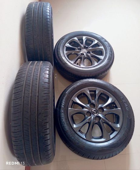 ล้อแม็ก Mazda 2 ปี 2018 ขอบ 15 นิ้ว พร้อมยาง Dunlop 185 65 R15 ยาง 3 เส้นอายุ 2 ปี 1 เส้นใหม่สภาพดี รอยเล็กน้อย รูปที่ 11