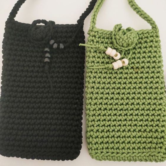 กระเป๋าถักใส่โทรศัพท์คล้องคอ 129฿ส่งฟรีมีปลายทาง รูปที่ 2