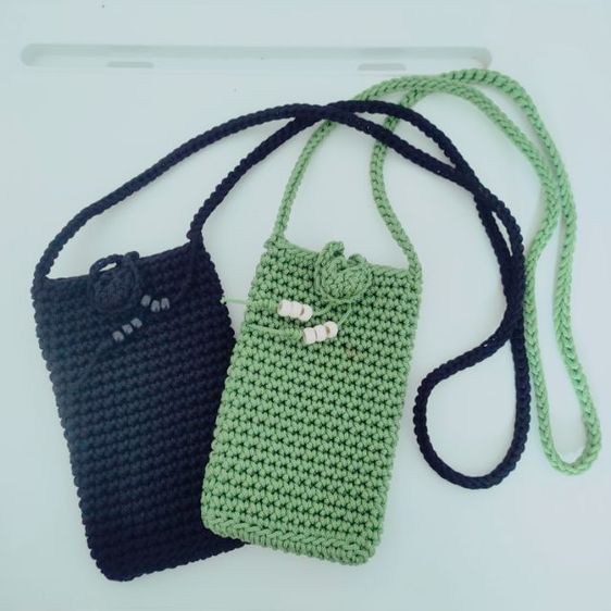 กระเป๋าถักใส่โทรศัพท์คล้องคอ 129฿ส่งฟรีมีปลายทาง รูปที่ 5