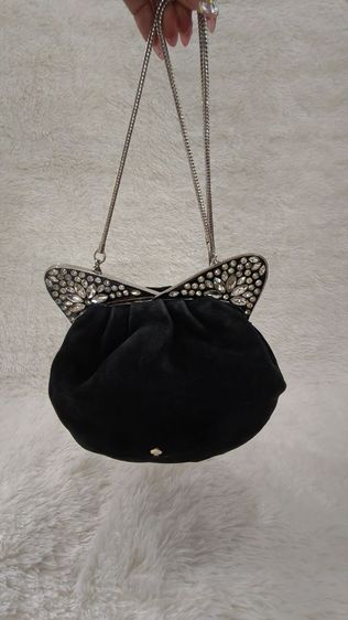 หญิง อื่นๆ กระเป๋าสะพาย Kate spade ผ้ากำมะหยี่สีดำ มือสองสภาพดี