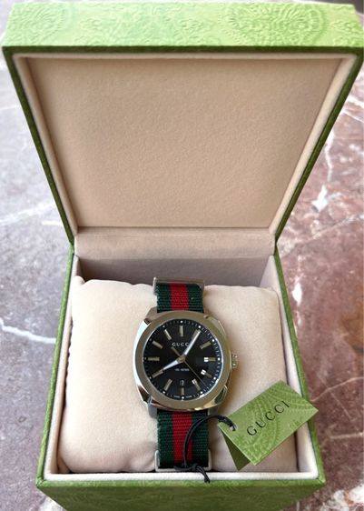 GUCCI GG2570 Blue Dial 40 mm Green and Red Nylon Watch YA142305 รูปที่ 3