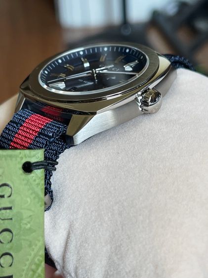 GUCCI GG2570 Blue Dial 41 mm Blue and Red Nylon Watch YA142303 รูปที่ 6