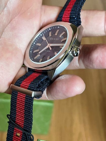 GUCCI GG2570 Blue Dial 41 mm Blue and Red Nylon Watch YA142303 รูปที่ 12