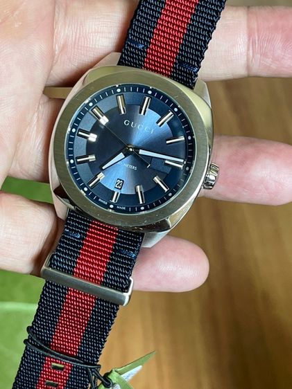 GUCCI GG2570 Blue Dial 41 mm Blue and Red Nylon Watch YA142303 รูปที่ 11