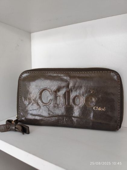 ไม่ระบุ หนังแท้ อื่นๆ กระเป๋าสตางค์ Chloe สีเขียวทหาร มือสองขายตามสภาพขอคนรับได้