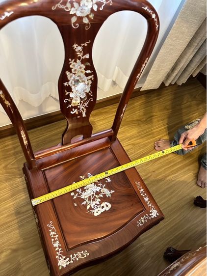 ชุดโต๊ะอาหารจีน ฝังมุก ขนาด 6 เก้าอี้   รูปที่ 5