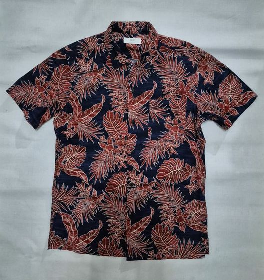 Uniqlo เสื้อฮาวาย ลายสวยสีกลมแดง รูปที่ 3