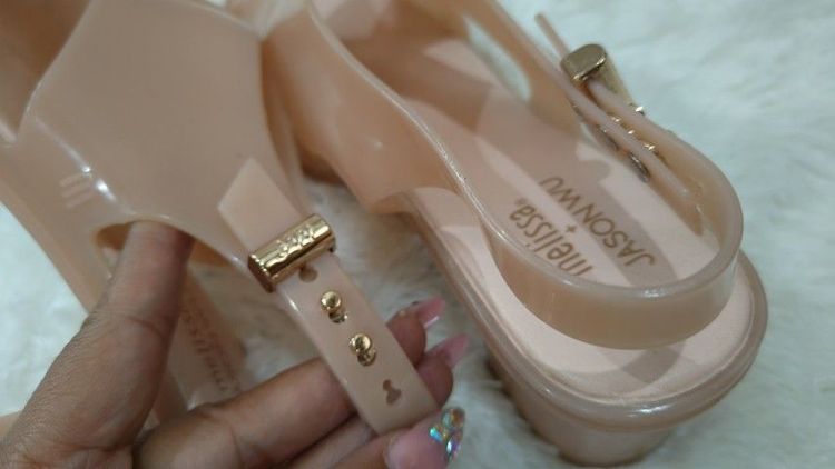 รองเท้า เจลลี่ Melissa ส้นสูง1นิ้ว สีชมพู มีสายรัดข้อเท้า รูปที่ 5