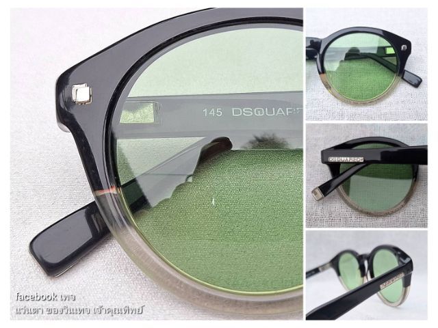 แว่นตาอิตาเลียนลักซ์ชัวรีแบรนด์ร่วมสมัยแถวหน้าของโลก DSQUARED²  มือหนึ่ง New Old Stock โมเดลคลาสสิก–หยดน้ำ–แพนโต้ คานแว่น รูปทรงรูกุญแจโบราณ เลนส์กระจกคริสตัลฝรั่งเศส สี Natural Green ...Authentic DSQUARED² Handcrafted in the 2010s in Milan, Italy รูปที่ 4