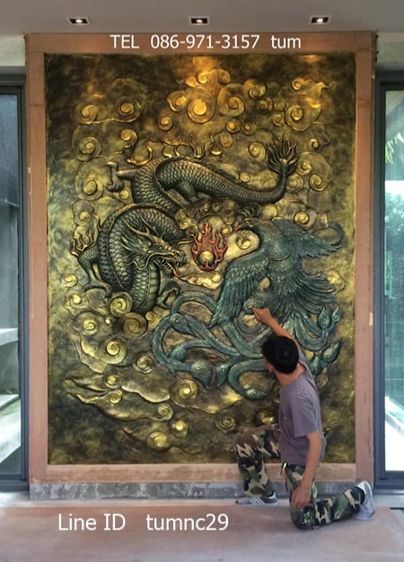 ประติมากรรมปั้นปูนสด งานปั้นปูนนูนต่ำ โดยช่างปั้นปูน และรับเพ้นท์บ้าน รูปที่ 11