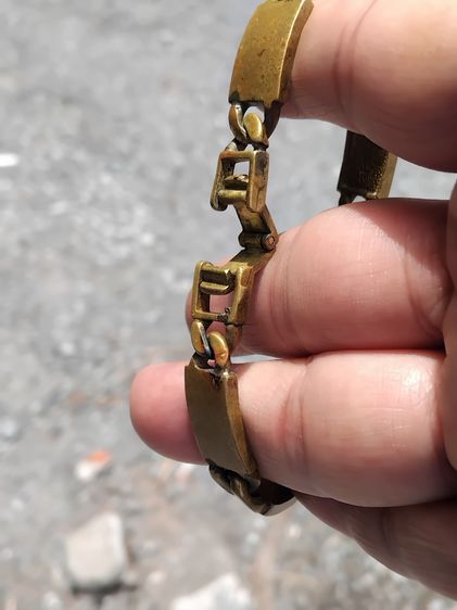 สร้อยข้อมือ ทองเหลือง คลาสสิกโบราณแฮนด์เมด เก่าลายโบราณ งานสวย หายาก   รูปที่ 4