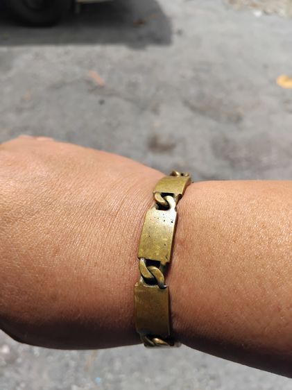 สร้อยข้อมือ ทองเหลือง คลาสสิกโบราณแฮนด์เมด เก่าลายโบราณ งานสวย หายาก   รูปที่ 11