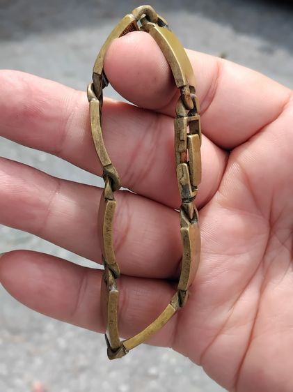สร้อยข้อมือ ทองเหลือง คลาสสิกโบราณแฮนด์เมด เก่าลายโบราณ งานสวย หายาก   รูปที่ 6