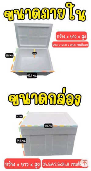 ขายด่วน กล่องโฟมใส่ของสด ใส่น้ำแข็ง-แช่แข็ง ขนาด 20 kg. เก็บความเย็นได้นาน แข็งแรงทนทาน ขายในราคาถูกๆ ขอขายแค่ใบละ 49.- รูปที่ 2