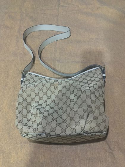 ขายกระเป๋าสะพาย Gucci GG Canvas Shoulder Bag White Beige Khaki