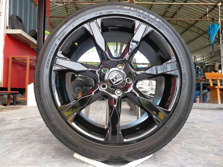 แม็กฮอนด้า ขอบ18 สีอบpowder coat พร้อมยางดันลอป 235 45 18 ปี24 ใส่civic accord อื่นๆ 5 รู 114