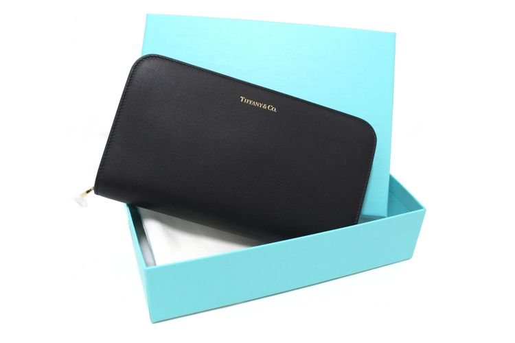 ขายกระเป๋าสตางค์ Authentic NEW Tiffany Co. Black Calfskin Leather Large Long Zippy Wallet รูปที่ 6