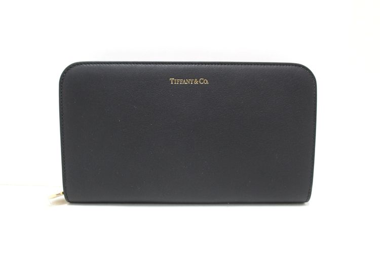 ขายกระเป๋าสตางค์ Authentic NEW Tiffany Co. Black Calfskin Leather Large Long Zippy Wallet รูปที่ 7