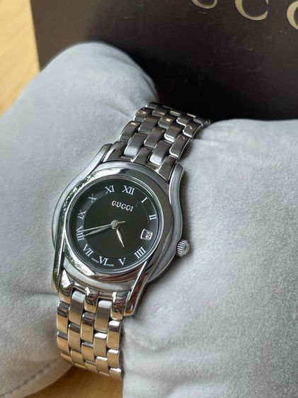 ดำ GUCCI Round face Watches 5500L Quartz Black Dial Women