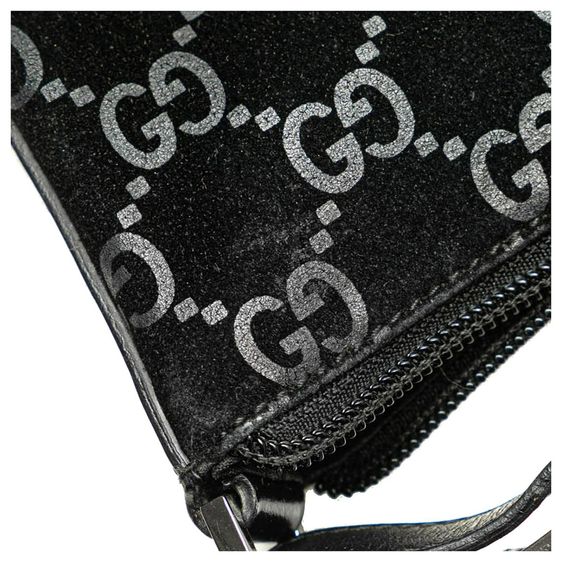 ขายกระเป๋าสะพาย Gucci Black GG Suede Hobo รูปที่ 10