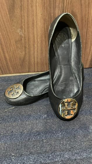 อื่นๆ รองเท้าส้นแบน หนังสังเคราะห์ UK 6.5 | EU 40 | US 8 ดำ ขายรองเท้า Tory Burch Black Reva Ballet Flats มือสอง