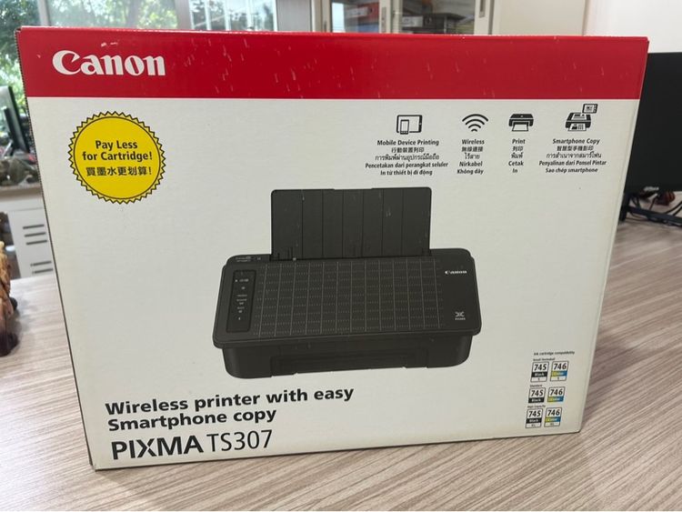 พริ้นเตอร์อิงค์เจ็ทมัลติฟังก์ชั่น Canon เครื่องพิมพ์อิงค์เจ็ท PIXMA รุ่น TS307 พร้อมหมึกแท้ในกล่อง 1 ชุด (PR1-000584)