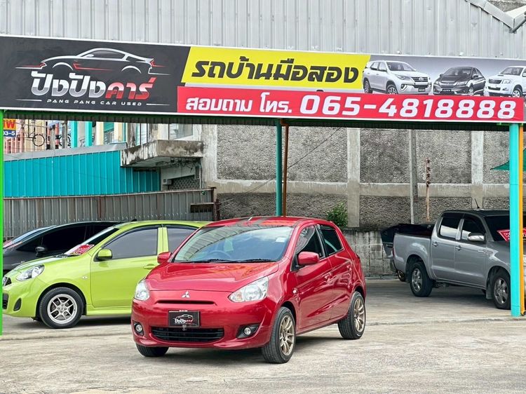 Mitsubishi Mirage 2014 1.2 GLS Sedan เบนซิน ไม่ติดแก๊ส เกียร์อัตโนมัติ แดง รูปที่ 3