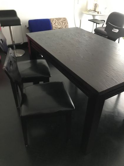 น้ำตาลเข้ม อื่นๆ โต๊ะอาหารไม้ 4 ที่นั่ง ชุด