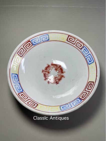 ชามกังไสเขียนสี มังกร นกฟีนิกซ์เก่าสะสม รูปที่ 8