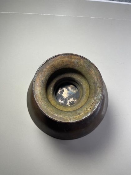 พาน ทองเหลือง เก่าโบราณสะสมA13 รูปที่ 8