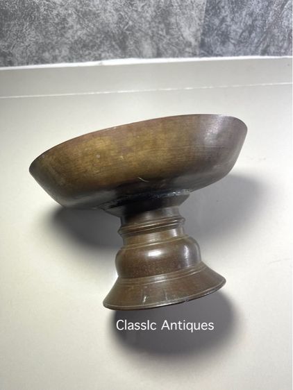 พาน ทองเหลือง เก่าโบราณสะสมA13 รูปที่ 7