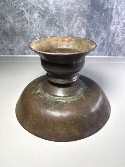 พาน ทองเหลือง เก่าโบราณสะสมA13 รูปที่ 9