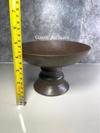 พาน ทองเหลือง เก่าโบราณสะสมA13 รูปที่ 10