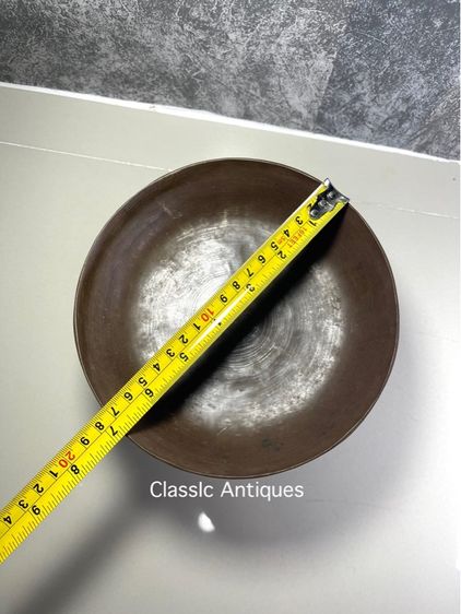 พาน ทองเหลือง เก่าโบราณสะสมA13 รูปที่ 11