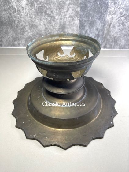 พาน โตก ช้างทองเหลือง เก่าโบราณสะสมA12 รูปที่ 11