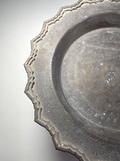 พาน โตก ช้างทองเหลือง เก่าโบราณสะสมA12 รูปที่ 7