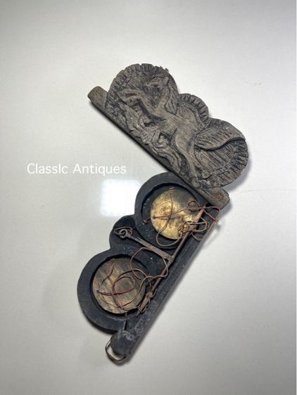 ตาชั่ง กล่องแกะสลักลายม้า โบราณเก่าสะสม A12 รูปที่ 5