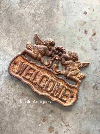 แผ่นเหล็กหล่อ คิวปิด WELCOME สะสม รูปที่ 3