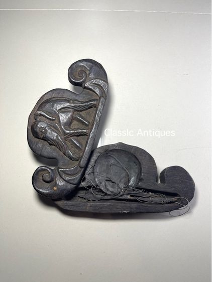 ตาชั่ง กล่องแกะสลัก ลายช้าง โบราณเก่าสะสม A13