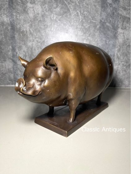 รูปปั้น หมู ทองเหลือง สะสม