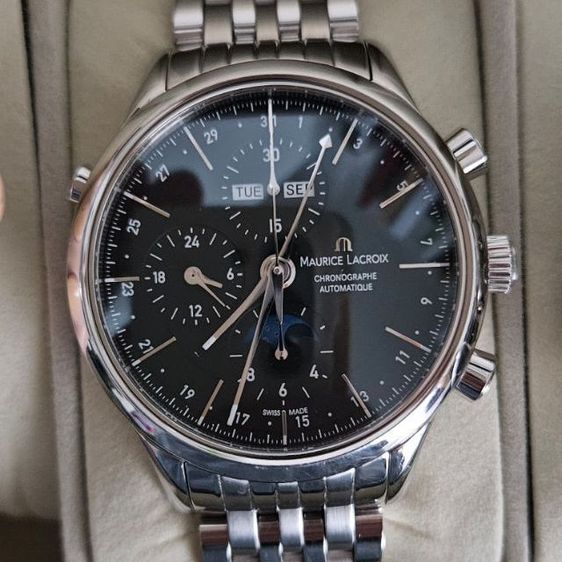 เงิน maurice racroix classic chronograph automatic