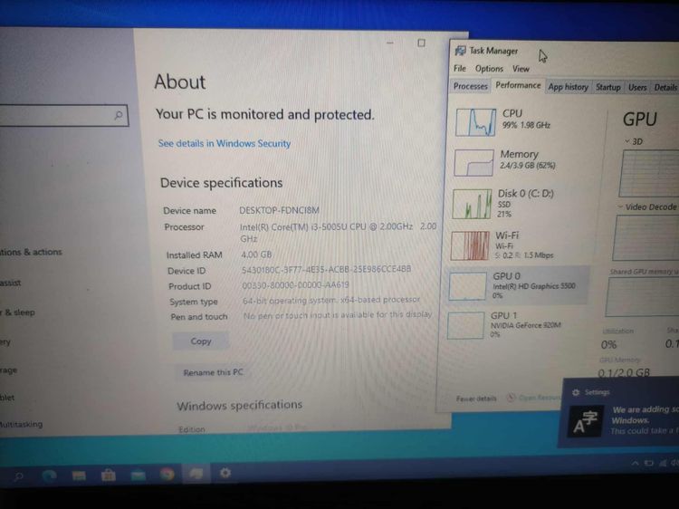 โน๊ตบุค ASUS K540L I3-5005U RAM 4 SSD 250
